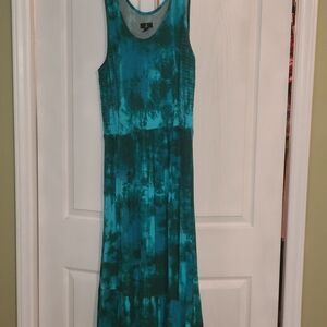 Jason Wu Teal & Dark Teal Tie-Dye Midi Dress